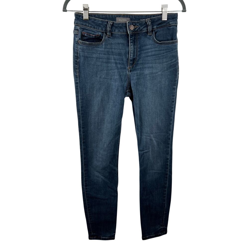 DL1961 Blue Instasculpt Mid-Rise Florence Skinny Ankle Denim Jeans Moore 27